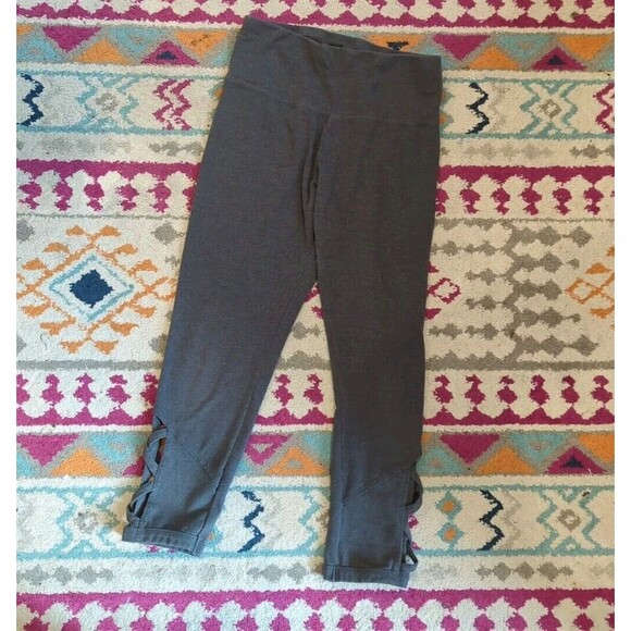 RBX Women's Small Gray Cross Cross Cropped Athletic Pants (S2) - Picture 1 of 6